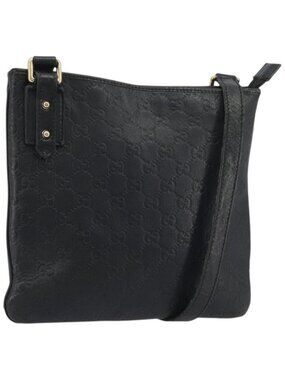 Authentic GUCCI GG Canvas Guccissima Bag Leather Outlet Black Gold 239347